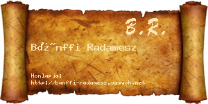Bánffi Radamesz névjegykártya